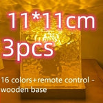 Flag Village LED Water Ripple Ambient Night Light USB Rotating Projection Crystal Table Lamp RGB Dimmable Home Decoration 16 Color Gifts