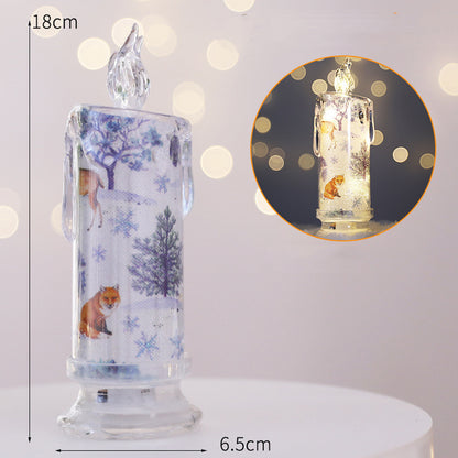 Flag Village Christmas Transparent Electronic Candles Decorative Gifts
