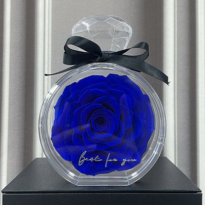 Flag Village Natural Eternal Flower Ornaments Transparent Cover Dried Rose Gift Box For Christmas New Year Valentine's Day Home Decor