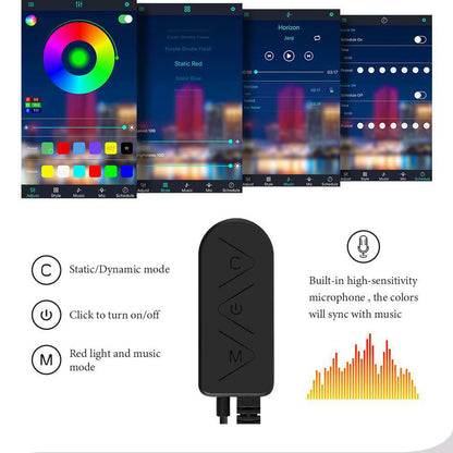 Flag Village Auto Tools Car USB Atmosphere Light Modification Center Control Instrument Panel