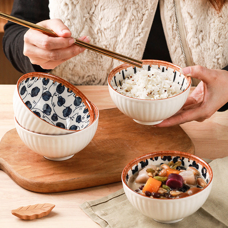 Flag Village Rattan Japanese Retro Rice Bowl Gift Box