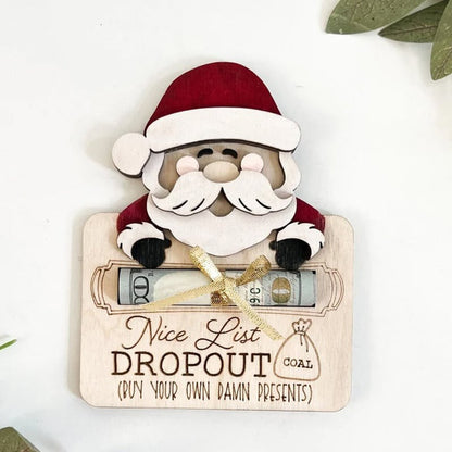 Flag Village Wooden Cute Santa Claus Cash And Gifts Card Clamp Creative Christmas Decoration Ornaments