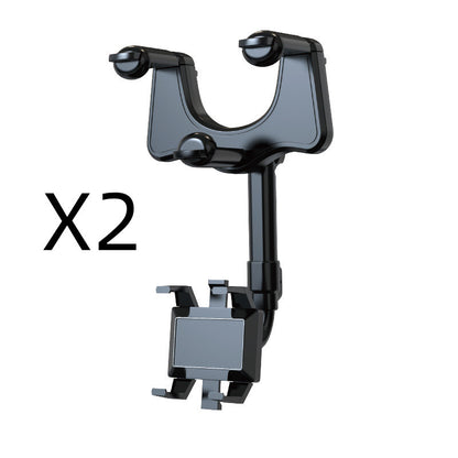 Flag Village Auto Tools Rearview Mirror Phone Holder For Car Rotatable And Retractable Car Phone Holder Multifunctional 360 Rear View Mirror Phone Holder Suitable For All Mobile Phones And All Car