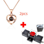 Flag Village Preserved Flower Rose Flower Necklace Jewelry Box Gift