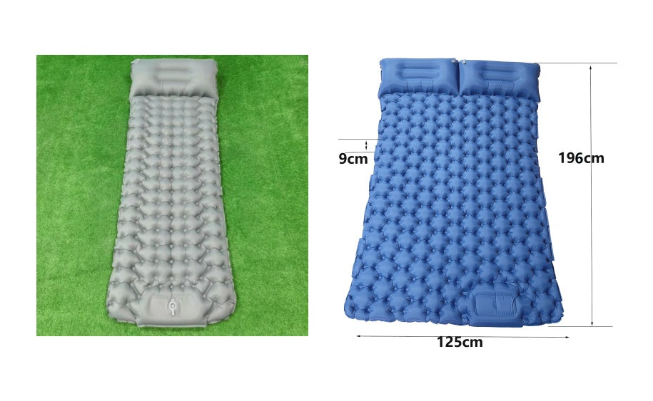 Flag Village Outdoor Camping Travel Portable Inflatable Cushion Built-in Foot Inflatable