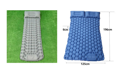 Flag Village Outdoor Camping Travel Portable Inflatable Cushion Built-in Foot Inflatable