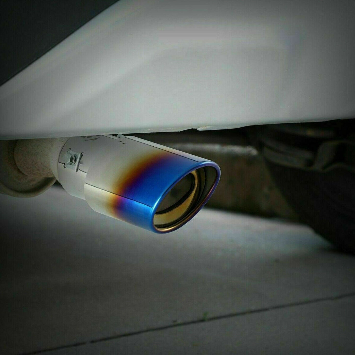 Flag Village Auto Tools Car Exhaust Pipe Tip Rear Tail Throat Muffler Stainless Steel Round Accessories