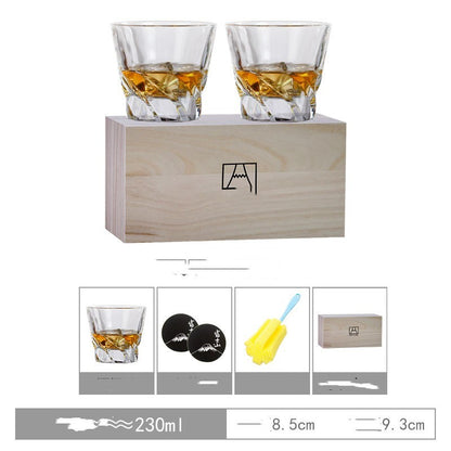 Flag Village Wine Pair Cup Set Couples Original Wooden Box Gift