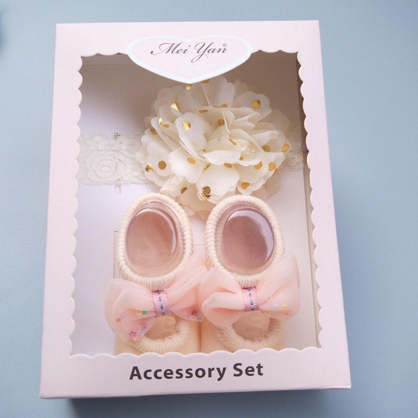 Flag Village New Baby Girl Socks Headband Gift Box