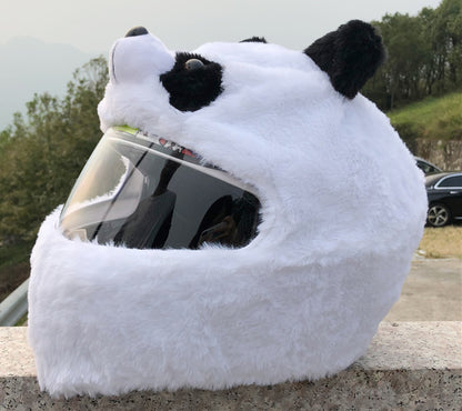 Flag Village Auto Tools Helmet Protection Headgear  Full Helmet Cartoon Plush Panda Frog Puppy Unveiled Helmet Sports Car