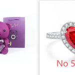 Flag Village Eternal Rose Teddy Bear Gifts Box With Necklace Rotate Rose Jewelry Box Valentine Wedding Storage Gift Case For Women Girlfriend