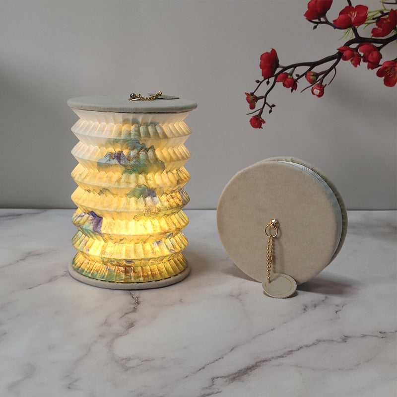 Flag Village Folding Small Lantern For Cultural And Creative Gifts