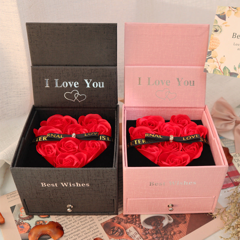 Flag Village Double Life Rose Jewelry Packaging Gift Box