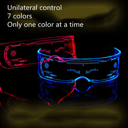 Flag Village LED Luminous Glasses Party Bar Disco Punk Glasses Futuristic Style Festival Goggles Decoration Gifts