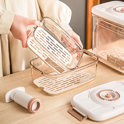 Flag Village Food Vacuum Storage Box With Free Vacuum Kitchen Sealer Container Transparent Organization Sealed Tank Cans Lunch Box Gift