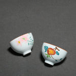 Flag Village Hand-painted Flower Kung Fu Tea Set Ceramic Household Tea Cup Gift Box