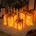 Flag Village Remote Control Christmas Gift Box Lights Christmas Three-piece Decoration