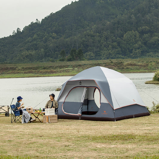Flag Village Outdoor Tent Quick Build Glass Pole Waterproof Shading Large Space Rain Camping Travel Tent