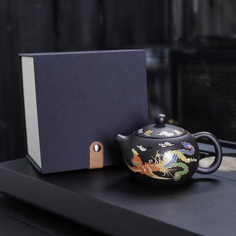 Flag Village Handmade Fengming Teapot Single Teapot Ceramic Household Tea Set Gift Box