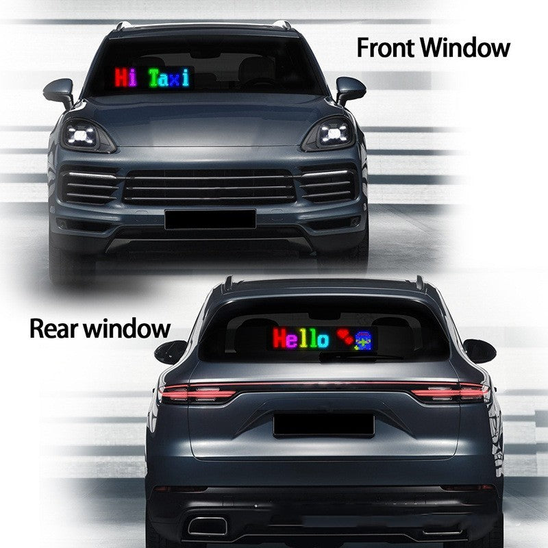 Flag Village Auto Tools Programmable Car LED Sign LED Full-color Advertising Screen Ultra-thin Display Screen Custom Text Pattern Animation Display Car