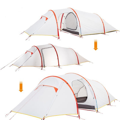 Flag Village Static Nebula Layer  Light 3 Person Tunnel Tent Outdoor Mountaineering Camping