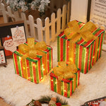 Flag Village Remote Control Christmas Gift Box Lights Christmas Three-piece Decoration
