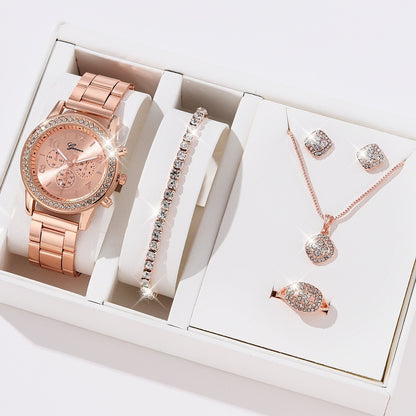Flag Village Luxury All-match Diamond Big Rhinestone Women's Five-piece Gift Box