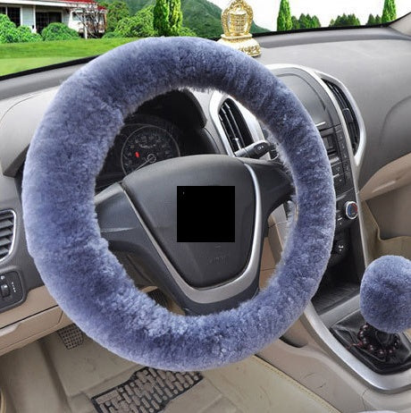 Flag Village Auto Tools Winter Wool Car Cover Plush Steering Wheel Cover