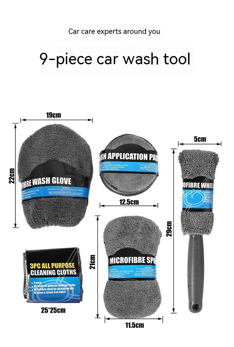 Flag Village Auto Tools 9-piece Car Wash Cleaning Set Washing Tools
