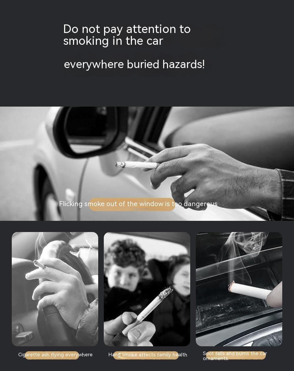 Flag Village Auto Tools Car Automatic Sensing Touch Infrared Smoking Metal Smart Ashtray With Lid