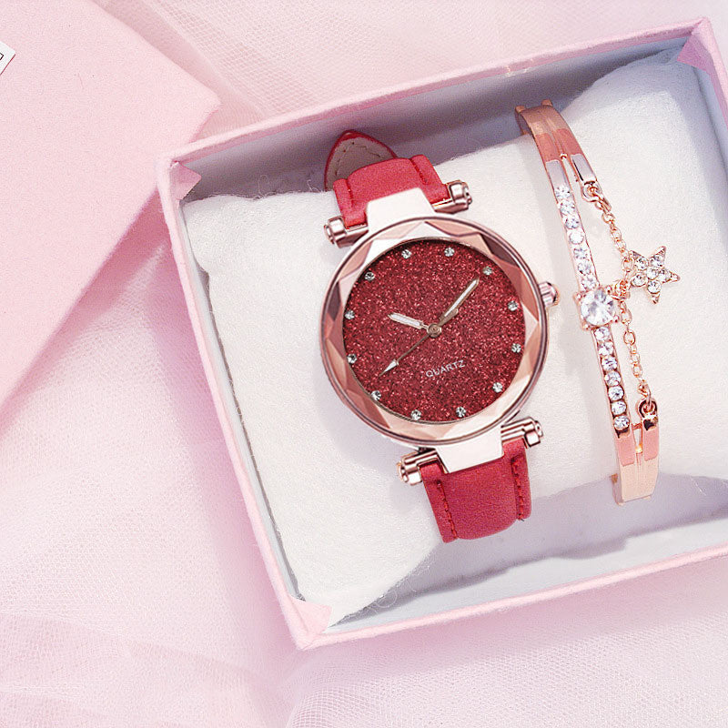 Flag Village Ladies Bracelet Electronic Watch Gift Box Set