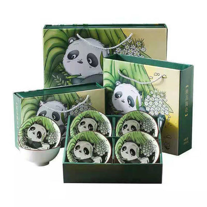 Flag Village Panda Bowl Set Household Combination Tableware Gift Box