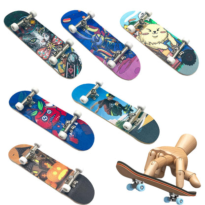 Flag Village Professional Finger Skateboards DIY Toys Skate Park Tech Parts Deck Stunt Metal Bracket Bearing Wheel Tabletop Toys Gifts
