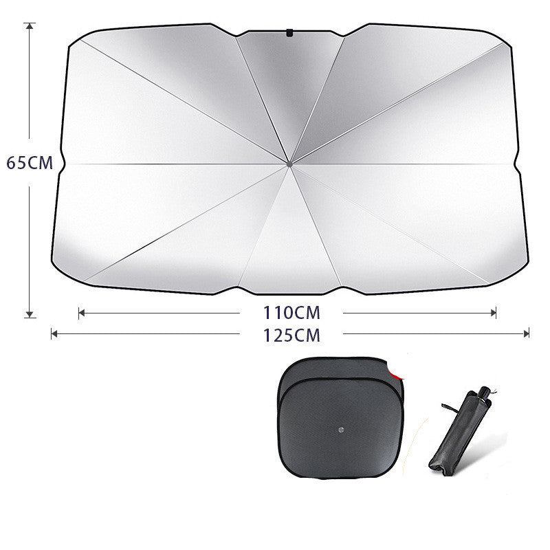 Flag Village Auto Tools Foldable Car Windshield Sun Shade Umbrella UV Protection Heat Insulation Parasol Auto Front Window Cover Interior Protector Summer Gadgets