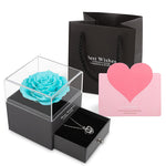 Flag Village Preserved Flower Rose Jewelry Box Acrylic Gift Box