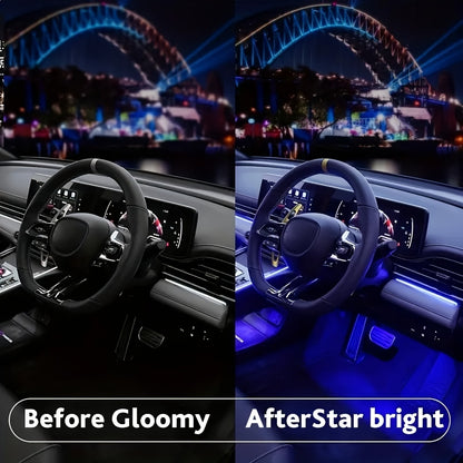 Flag Village Auto Tools Auto LED RGB Interior Atmosphere Strip Light Decorative Foot Lamp With USB Wireless Remote Music Control Multiple Modes For Car