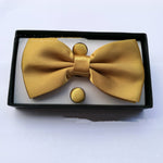 Flag Village Pocket Square Cufflinks Set Men's Bow Gift Box
