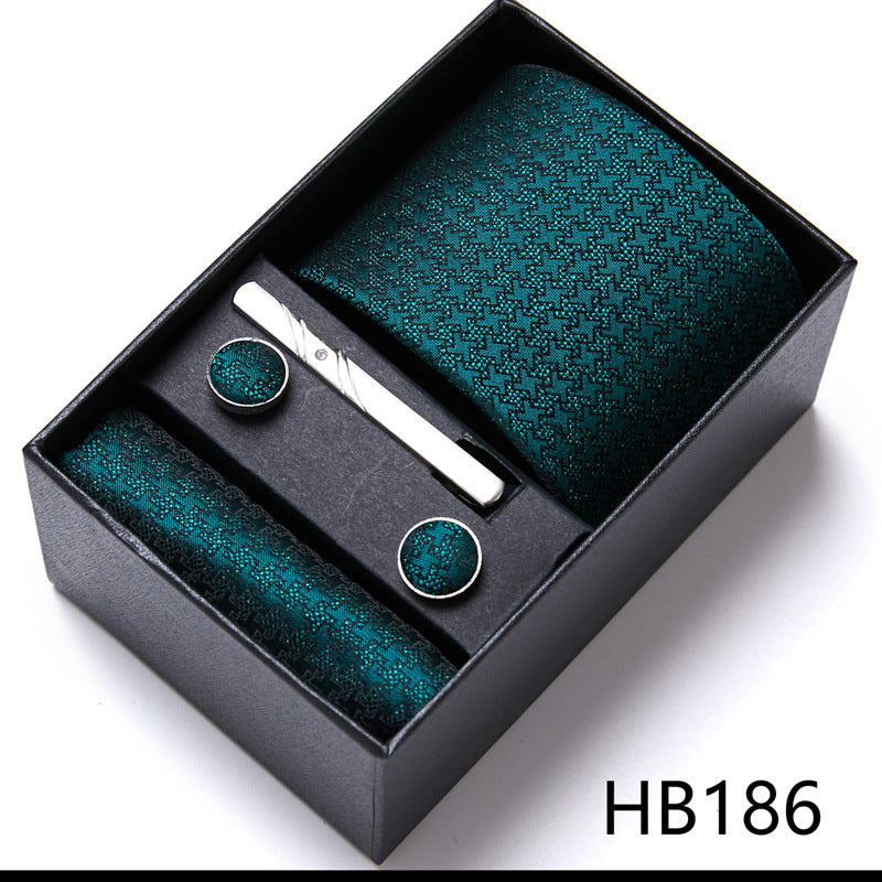 Flag Village Men's Business Formal Tie Six-piece Set Gift Box