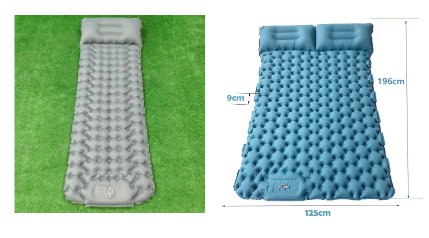 Flag Village Outdoor Camping Travel Portable Inflatable Cushion Built-in Foot Inflatable