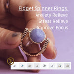 Flag Village Original Fidget Spinner Rings Natural Stone Rings Replaceable Spinners For Anxiety And Stress Relief Jewelry Gifts