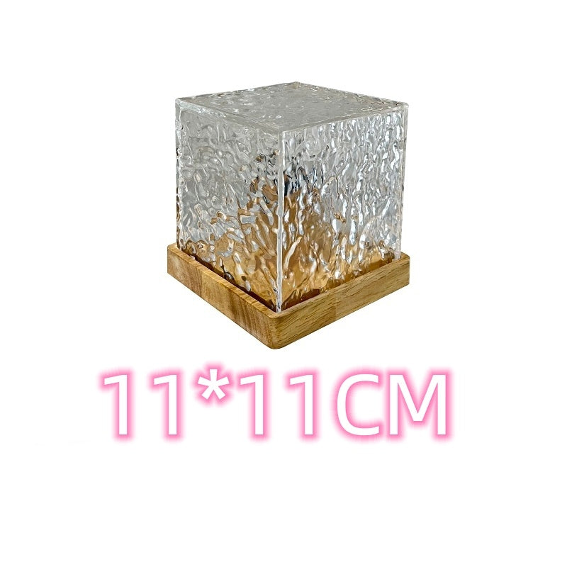 Flag Village LED Water Ripple Ambient Night Light USB Rotating Projection Crystal Table Lamp RGB Dimmable Home Decoration 16 Color Gifts