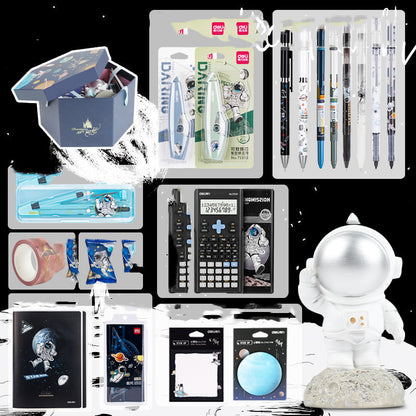 Flag Village Universe Galaxy Exploration Stationery Set Gift Box Spree Birthday Gift Astronaut Notebook Creative Hand Ledger