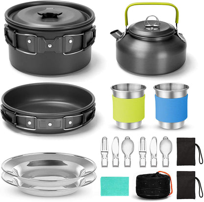 Flag Village Camping Cooker Outdoor Teapot Combination Picnic Pot Set