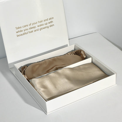 Flag Village Bright Version Silk Pillowcase Eye Mask Hair Ring Three-piece Set 22 M Gift Box Set