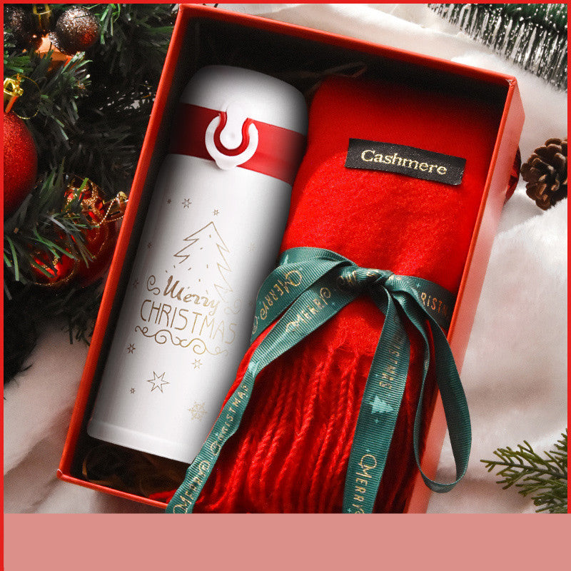 Flag Village Christmas Gift Female Thermos Cup Gift Box Set