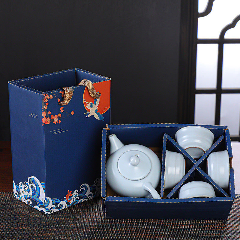 Flag Village Kung Fu Travel Tea Set Gift Box One Pot And Four Cups