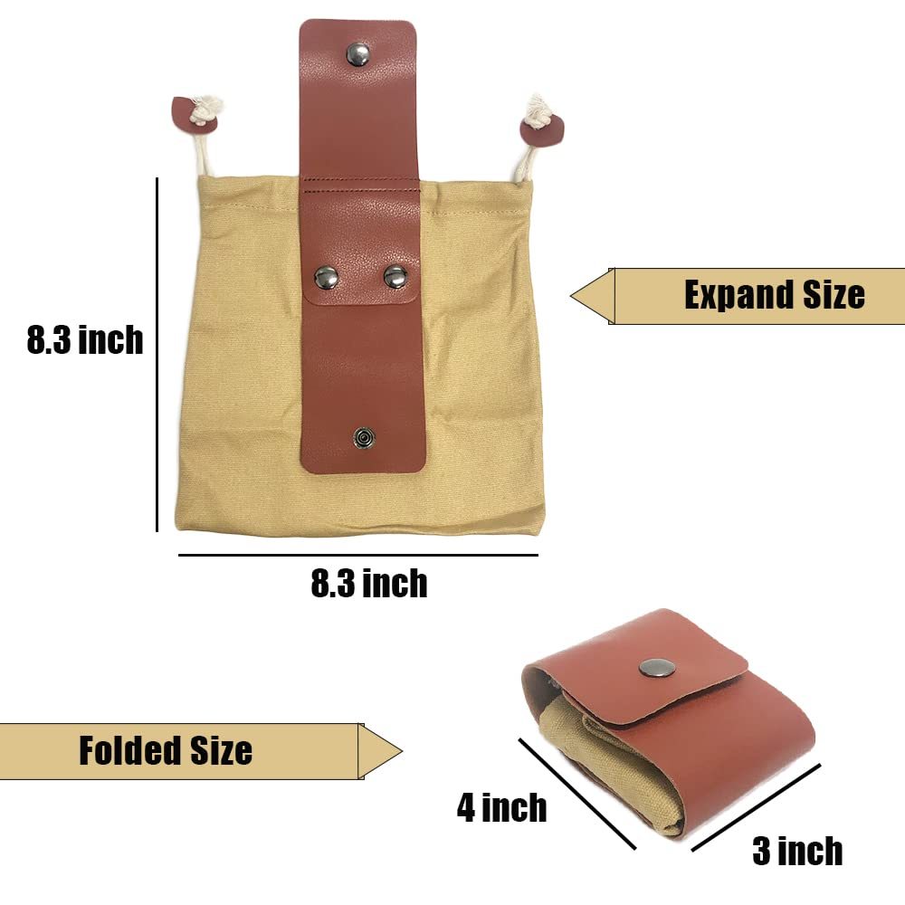 Flag Village Outdoor Picking Multifunctional Bag, Hanging Waist Kit, Waist Strap Bag, Folding Canvas Kit Canvas Fruit Harvest Pouch For Jungle Camping Hiking Hunting, Foldable