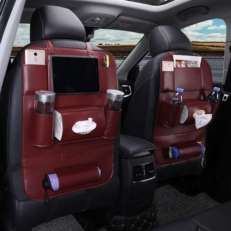 Flag Village Auto Tools Car Interior Supplies Multifunctional Seat Back Leather Folding