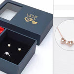 Flag Village Retro Magnetic Folding Heart Shaped Four Leaf Clover Pendant Necklace Women Love Clavicle Chain Gifts Openable Choker Jewelry