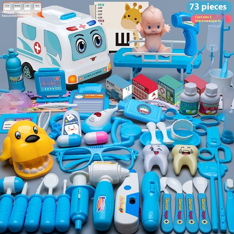 Flag Village Children's Doctor Toy Set Tool Medical Box